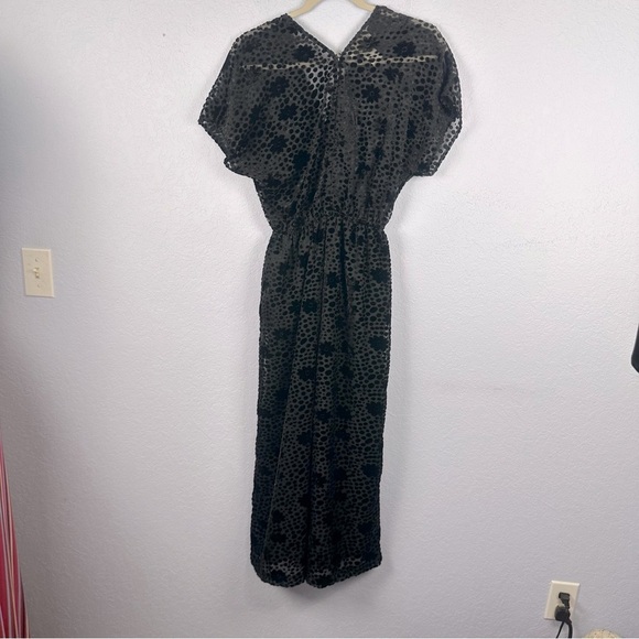 Corey Lynn Calter Melinda Black Velvet Burnout Jumpsuit Made In USA XS - Picture 11 of 11